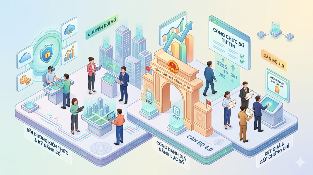 Đẩy mạnh bồi dưỡng và đánh giá kiến thức, kỹ năng số đối với cán bộ, công chức, viên chức